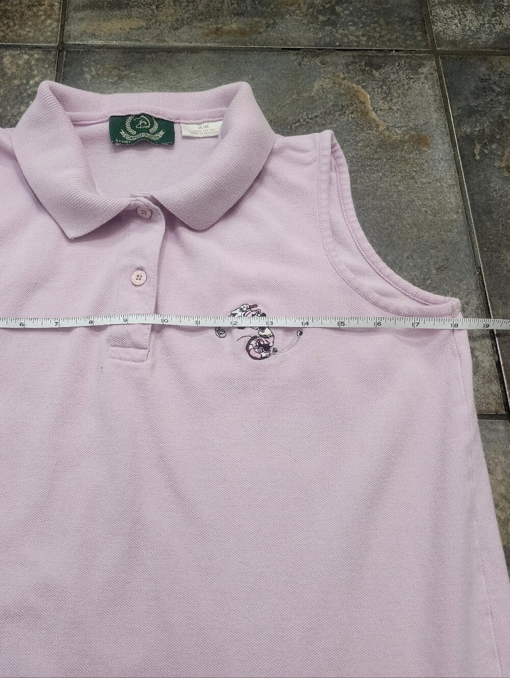 Vintage 90s Disney Golf Collection Women's Medium Minnie Sleeveless Polo Shirt - Picture 7 of 8